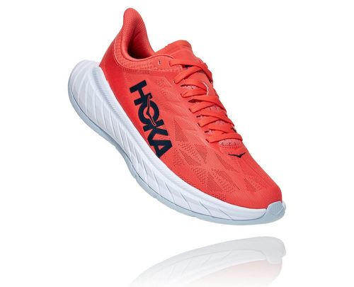 Hoka One One Dame Carbon X 2 Road Løpesko Hot Coral/Svart Iris Norge-90DWX